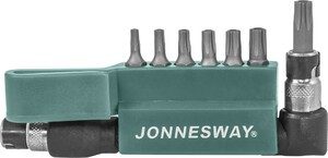 JONNESWAY S08H2ST8S Комплект вставок-бит 1/4"DR T-TORX®, T10H-T40H, c Г-образным приводом, 8 предметов, фото 1