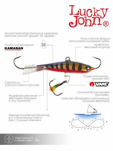 Балансир Lucky John NORDIC 4 + тр. 40мм/114 блистер, фото 6