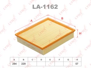 Фильтр воздушный LYNXauto LA-1162. Для: DODGE Nitro 2.8D-4.0 07-12, JEEP Liberty(KK) 2.8D-3.7 08>, фото 1