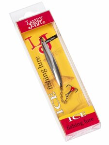 Блесна вертикальная зимняя Lucky John NAIL BLADE с цепочкой и тройником 45мм S блистер, фото 3