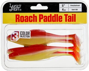 Виброхвосты съедоб. искусст. LJ Pro Series ROACH PADDLE TAIL 5.0in (12.70)/G08 4шт., фото 4