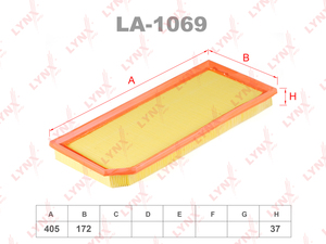 Фильтр воздушный LYNXauto LA-1069. Для: AUDI A3 2.0 04-12 / TT 2.0 06-10, Octavia 2.0 05>, VW Eos 2.0 06> / Golf V 2.0 04-09 / Jetta(1K2) 2.0 05-10 / Passat 2.0 05-10, фото 1