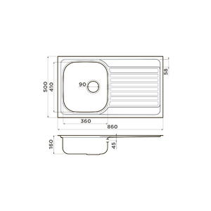 Кухонная мойка Omoikiri Kashiogawa 86-IN нерж.сталь/нержавеющая сталь, фото 2