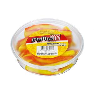 Виброхвост несъедоб. Chubby 3,55"/9 см Orange & Yellow 20шт. (HS-4-015-N-20) Helios, фото 2