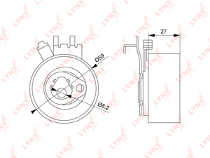 Ролик натяжной/ГРМ LYNXauto PB-1151. Для RENAULT Рено Laguna I 2.0 95-01/Safrane II 2.0-2.5 96-00, VOLVO Вольво S40 I 1.6-2.0 95-03/S60 I 2.0-2.5 00-10/S70 2.0-2.5 96-00/S80 I 2.0-2.5 98-06/XC70 2.4-2.5 97-02/XC90 I 2.5 02-06, фото 1