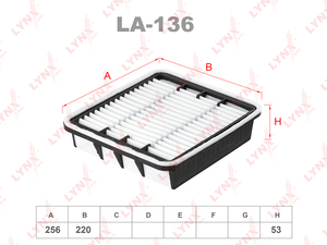 Фильтр воздушный LYNXauto LA-136. Для: TOYOTA Тойота Crown(Кроун) Majesta 4.0 99-04, LEXUS ЛЕКСУС GS400 97-00/LS/SC430 00>, фото 1