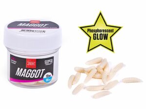 Насадки искусственные съедобные LJ Pro Series MAGGOT опарыш светонакоп. 12мм 30шт., фото 2