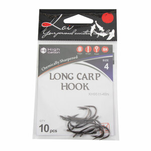 Крючок KOI "LONG CARP HOOK", размер 4 (INT), цвет BN (10 шт.), фото 5