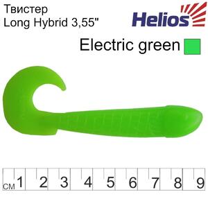 Твистер несъедоб. Long Hybrid 3,55"/9,0 см Electric green 100шт. (HS-15-007-N) Helios (0), фото 3