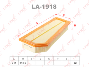 Фильтр воздушный LYNXauto LA-1918. Для: MERCEDES-BENZ C180-250(W204) 07> / E200-250(W212) 09>, фото 1