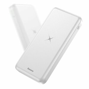 Повербанк с беспроводной зарядкой Baseus M36 Wireless Charger Powerbank 10000mAh white, фото 2