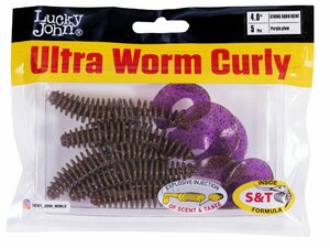 Твистеры съедоб. искусст. LJ Pro Series ULTRAWORM CURLY 4,0in (10.16)/S13 5шт., фото 4