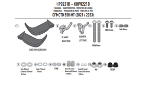 Мотозащита рук GIVI HP9221B CF MOTO 650 MT (21-23), фото 2