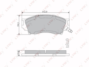 Колодки тормозные передние LYNXauto BD-5114. Для: MAZDA Xedos 9 2.0-2.5 93-02 / B-Serie(UF) 2.5D 96-99, фото 1