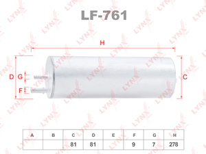 Фильтр топливный LYNXauto LF-761. Для: VW Transporter V-VI 2.0 TDI 03>, фото 1