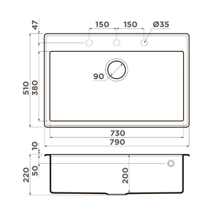 Кухонная мойка Omoikiri Tedori 79-SA Tetogranit/бежевый, фото 2