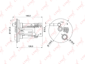 Фильтр топливный погружной LYNXauto LF-981M. Для: DAIHATSU Terios(100 / 120) 1.3 00-05, TOYOTA Cami(100 / 120) 1.3 00-05, фото 1