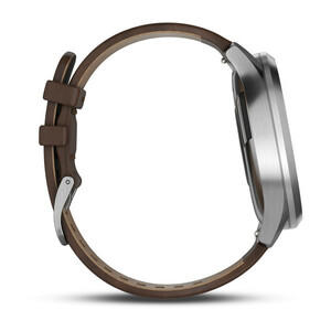 Garmin Vivomove HR серебряные с темно-коричневым кожаным ремешком, фото 9