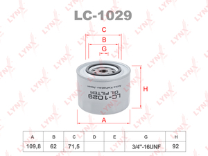 Фильтр масляный LYNXauto LC-1029. Для: Fiat Ducato 89-02 1.9 TD, фото 1