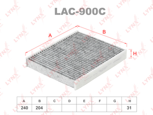 Фильтр салонный угольный LYNXauto LAC-900C. Для OPEL Опель Astra(Астра) K 15>/Indignia b 17>/Mokka(Мокка) 12>, фото 1