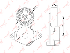 Натяжитель/приводной LYNXauto PT-3246. Для TOYOTA Тойота Auris(E150) 1.33 09-12/Corolla(Королла)(E150) 1.33 07>/Yaris(P90) 1.33 08>, фото 1