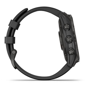 Умные часы Garmin Fenix 7 Sapphire Solar титановый серый DLC с черным ремешком, фото 5