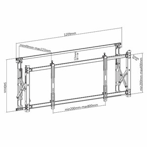 Кронштейн профессиональный настенный для видеостен ABC Mount WallPro-50 black, фото 13