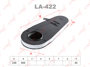 Фильтр воздушный LYNXauto LA-422. Для BMW БМВ 5(F10) 2.0d-3.0d 10>/7(F01) 3.0d 08>, фото 1