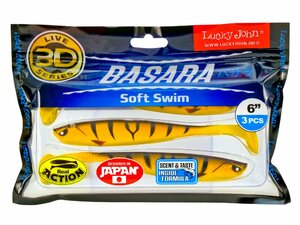 Виброхвосты LJ Pro Series 3D BASARA SOFT SWIM 15,24/PG08 3шт., фото 4