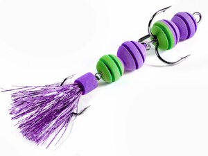 Приманка джиг. LJ PENNON ROLLERWORM фиол./зел. в блистере, фото 3