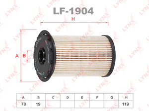 Фильтр топливный LYNXauto LF-1904. Для: FORD Focus II 1.8D 04> / C-Max I-II 1.8D 05> / Mondeo 1.8D 07> / S-Max 1.8D 06> / Galaxy 1.8D 06>, фото 1