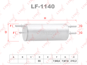 Фильтр топливный LYNXauto LF-1140. Для: BMW X5(E53) 3.0-4.8 00-06, фото 1