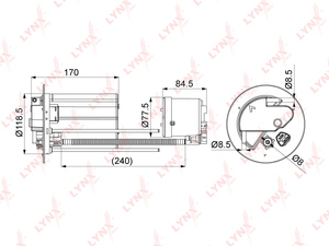 Фильтр топливный погружной LYNXauto LF-1075M. Для: TOYOTA Тойота Yaris(Ярис)(P90) 1.0-1.8 05-08 / Ractis 1.3-1.5 05-08 / Vios(Виос) 1.0-1.3 07-08, фото 1
