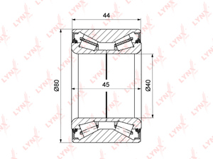 Подшипник полуоси задней с ABS (45/44x40x80) LYNXauto WB-1443. Для: TOYOTA Тойота Land Cruiser(Ленд Крузер)(90) 2.7-3.4 95-02, фото 1