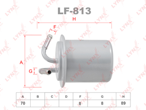 Фильтр топливный LYNXauto LF-813. Для: SUBARU Forester 2.0-T 97> / 2.5 03> / Impreza 1.6-2.0 92> / Legacy 2.0-2.5 94-03, фото 1