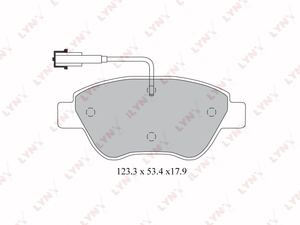 Колодки тормозные передние LYNXauto BD-2812. Для: CITROEN Nemo 1.4 08>, FIAT 500(312) 1.3d-1.4 07> / Bravo II(198) 1.4-2.0d 07-14 / Doblo(223) 1.3d-1.9d 01> / Grande Punto(199) 1.3d-1.4 05> / Panda(169) 1.3d-1.4 04> / Punto(199) 1.2-1.4 09> / Stilo(192) 1, фото 1