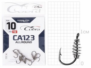 Крючки Cobra Allround PASTEHOLDER сер. CA123 разм. 010 10шт., фото 2