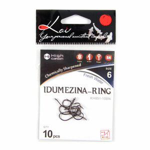 Крючок KOI "IDUMEZINA-RING", размер 6 (INT)/10 (AS), цвет BN (10 шт.), фото 5
