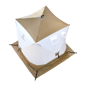 Палатка зимняя куб СЛЕДОПЫТ 1,5 х1,5 м, Oxford 210D PU 1000, S по полу 2,2  кв.м, цвет оливковый/белый, фото 7