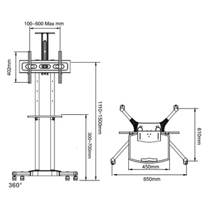 Мобильная стойка ARM MEDIA PT-STAND-12, фото 2