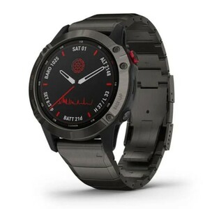 Garmin Fenix 6 PRO Solar титановый DLC карбон с DLC титановым ремешком, фото 1
