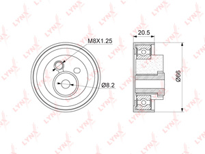 Ролик натяжного механизма / ГРМ LYNXauto PB-1323. Для AUDI 80 2.3 91-94 / 100 2.3 90-94 / A6 2.3 94-95, фото 1