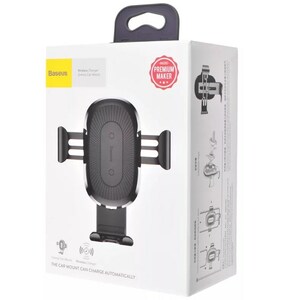 Держатель с беспроводной зарядкой Baseus Wireless Charger Gravity Car Mount Black, фото 10
