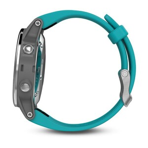 Garmin Fenix 5s серебристые с бирюзовым ремешком, фото 4