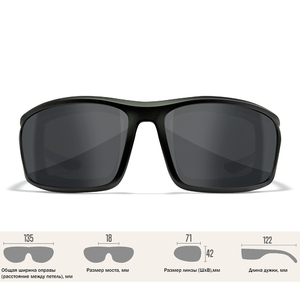 Очки защитные Wiley X WX Grid (Frame: Matte Black, Lens: Grey), фото 3