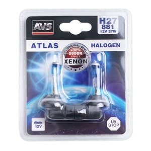 Галогенная автомобильная лампа AVS ATLAS, H27/881, 12 В, 27 Вт, 5000 К, цоколь PGJ13, 2 шт., фото 2