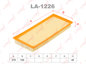Фильтр воздушный LYNXauto LA-1226. Для: JAGUAR Ягуар X-Type 2.1-3.0 01-09, фото 1