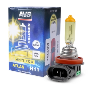 Галогенная автомобильная лампа AVS ATLAS, H11, 12 В, 55 Вт, 3000 К, цоколь PGJ19-2, фото 2