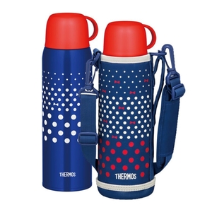 Термос кружка (2 крышки) Thermos FJJ-1000 WF NVD (1 литр), синяя, фото 1