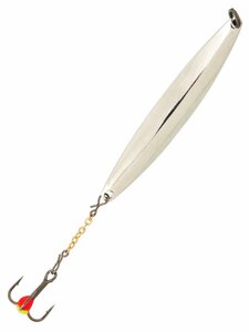 Блесна вертикальная зимняя Lucky John NAIL BLADE с цепочкой и тройником 65мм S блистер, фото 2